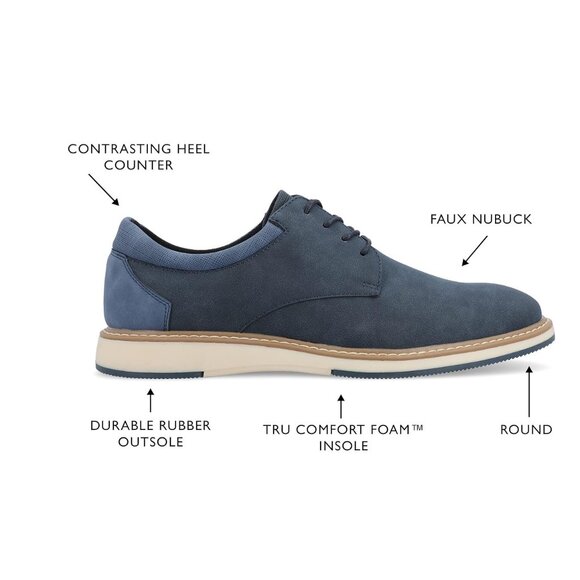 NiB Vance Co. Mens Comfort Foam Lace Up Round Toe Shoes Blue Size 13 $100 RY1397 main image 4